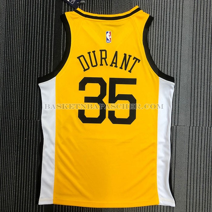 Maillot Golden State Warriors Kevin Durant NO 35 Earned Jaune